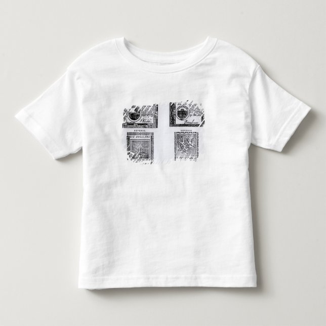 Camiseta De Bebé Seis billetes de dólar colonial (Anverso)