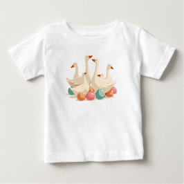 Camiseta De Bebé Seis gansos poniendo plantilla al estilo de recort