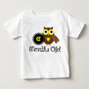 Camiseta De Bebé Seis meses del búho adorable