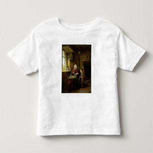 Camiseta De Bebé Sellando una letra, 1890 (aceite en el panel)