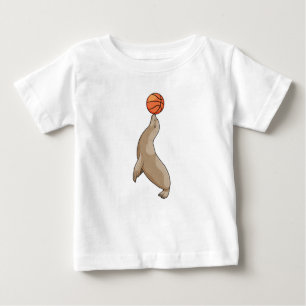 Camiseta De Bebé Sello con baloncesto