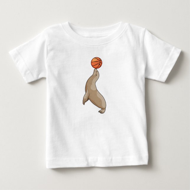 Camiseta De Bebé Sello con baloncesto (Anverso)