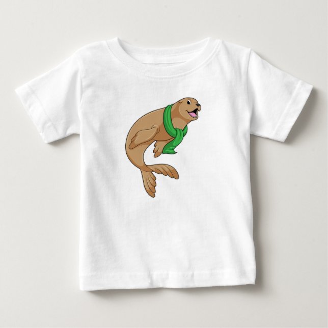 Camiseta De Bebé Sello con bufanda (Anverso)