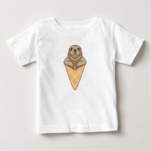 Camiseta De Bebé Sello con crema de helado