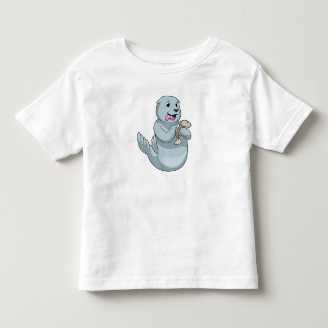 Camiseta De Bebé Sello con peces (Anverso)