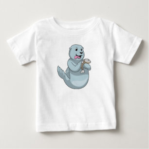 Camiseta De Bebé Sello con peces