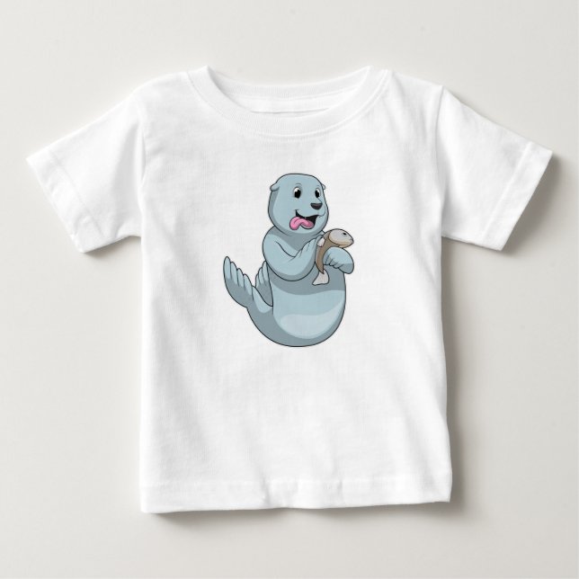 Camiseta De Bebé Sello con peces (Anverso)