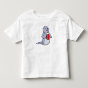 Camiseta De Bebé Sello con taza de bebida