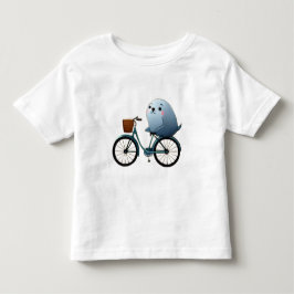 Camiseta De Bebé Sello de dibujos animados lindo en una bicicleta