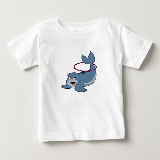 Camiseta De Bebé Sello en el gimnasio con neumáticos de fitness.PNG (Anverso)