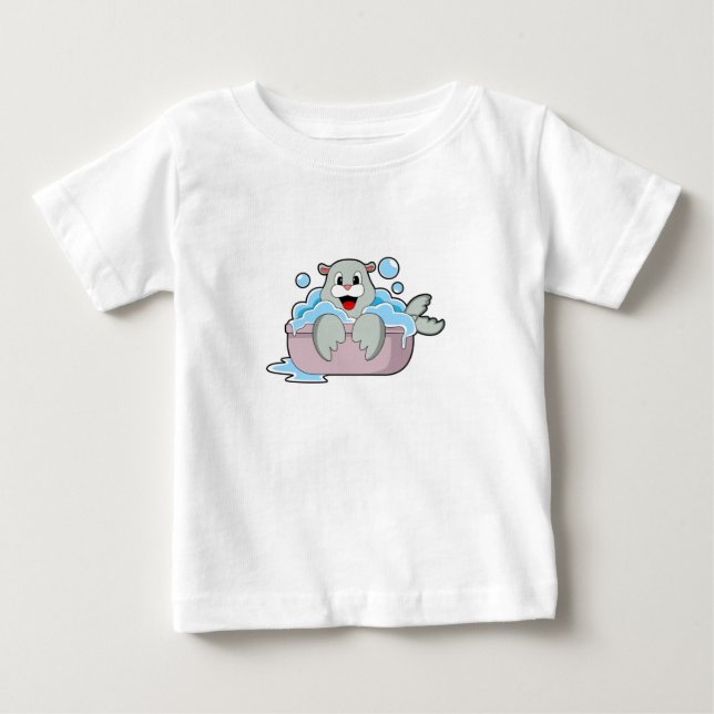 Camiseta De Bebé Sello en la bañera (Anverso)