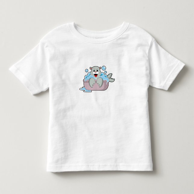 Camiseta De Bebé Sello en la bañera (Anverso)