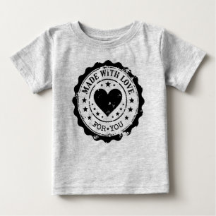 Camiseta De Bebé Sello negro - HECHO CON AMOR - estrellas de corazó