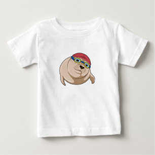 Camiseta De Bebé Sello para nadar con gafas de natación