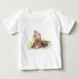 Camiseta De Bebé Sellos curiosos, animales acuarelas