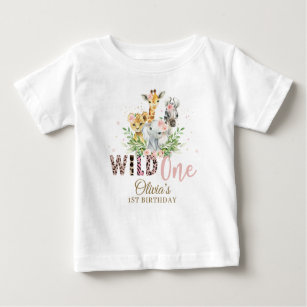 Camiseta De Bebé Selva de animales salvajes UN Chica Primera ropa d