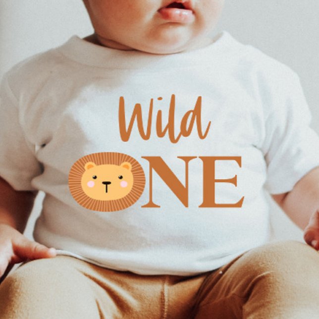Camiseta De Bebé Selva de león Safari Animal Salvaje Un primer cump (Subido por el creador)