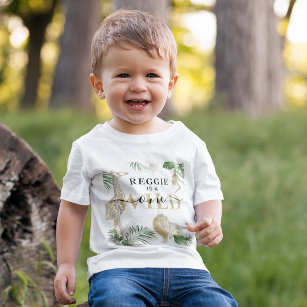 Camiseta De Bebé Selva/Safari 'salvaje uno' personalizada