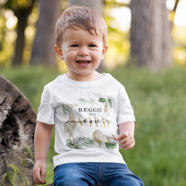 Camiseta De Bebé Selva/Safari 'salvaje uno' personalizada (Subido por el creador)