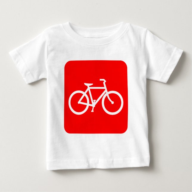 Camiseta De Bebé Señal de Bicicleta - Rojo (Anverso)