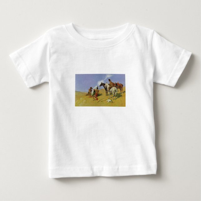 Camiseta De Bebé Señal de humo ~ Frederic Remington (Anverso)