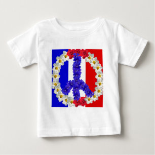 Camiseta De Bebé señal de paz de bandera francesa