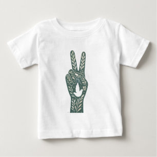 Camiseta De Bebé Señal de Paz Floral Retro & Arte de Paloma Sol Bo