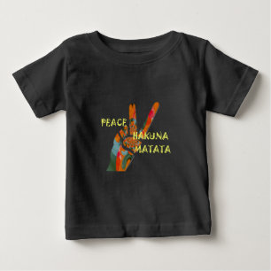 Camiseta De Bebé Señal de Vibraciones de Hakuna Matata: Paz Afuera