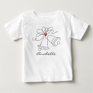 Camiseta De Bebé Sencillas campanas bodas personalizado ensayo de b