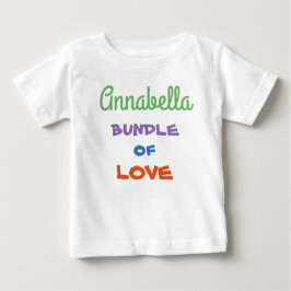 Camiseta De Bebé Sencillo guión colorido blanco 'Paquete de amor'