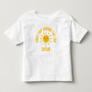Camiseta De Bebé Sencillo viaje inicial por el domingo 1er cumpleañ