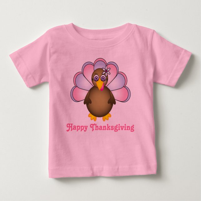 Camiseta De Bebé Señora feliz Turquía de la acción de gracias (Anverso)