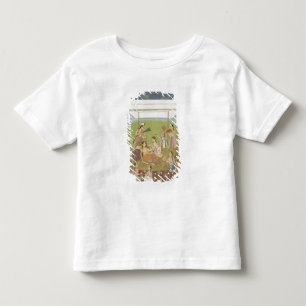 Camiseta De Bebé Señoras escuchando música en un jardín, del Sm