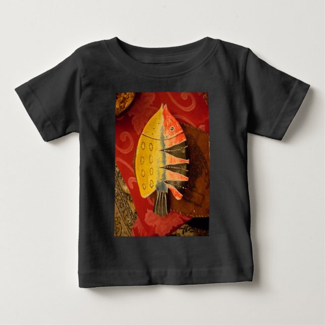 Camiseta De Bebé Sensación a rayas Tigre Barb Fish Art Imprimir (Anverso)