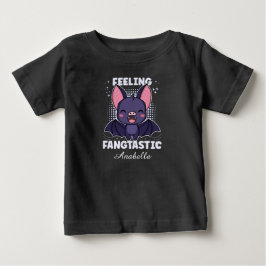 Camiseta De Bebé Sensación Fangtáltica | Cute Vampire Bat - Negro