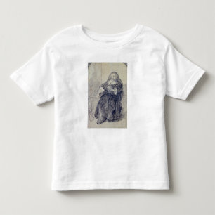 Camiseta De Bebé Sentada Saskia con una carta en la mano izquierda