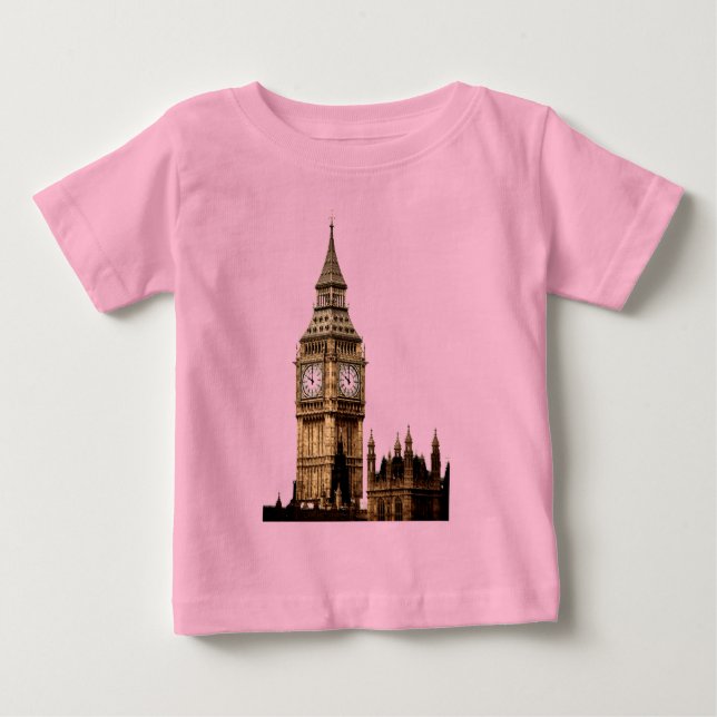 Camiseta De Bebé Sepia Big Ben Tower (Anverso)