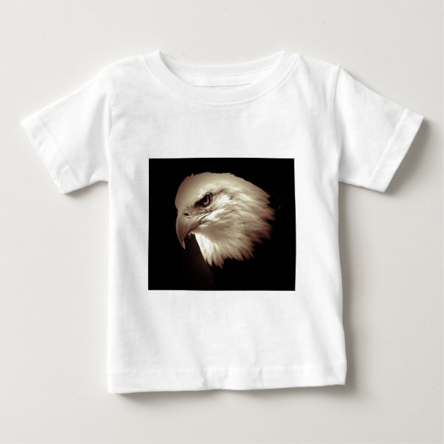 Camiseta De Bebé Sepia Color Bald Eagle (Anverso)