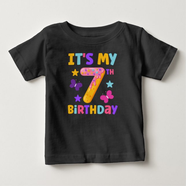 Camiseta De Bebé Séptimo cumpleaños (Anverso)