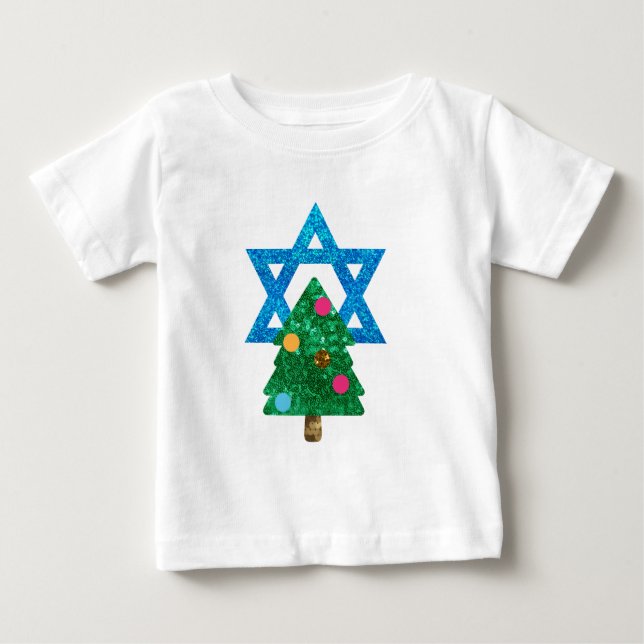 Camiseta De Bebé sequin christmukkah hanukkah (Anverso)