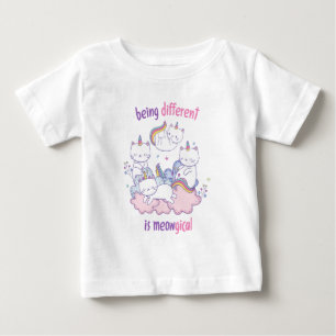 Camiseta De Bebé Ser diferente es meowgical Gato unicornio divertid