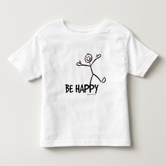 CAMISETA DE BEBÉ SER FELIZ FIGURA DE PELO TODDLER SHIRT (Anverso)