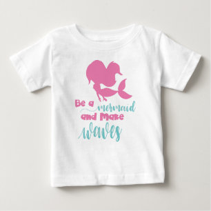 Camiseta De Bebé Ser Sirenita Y Hacer Olas, Silhouette Sirena