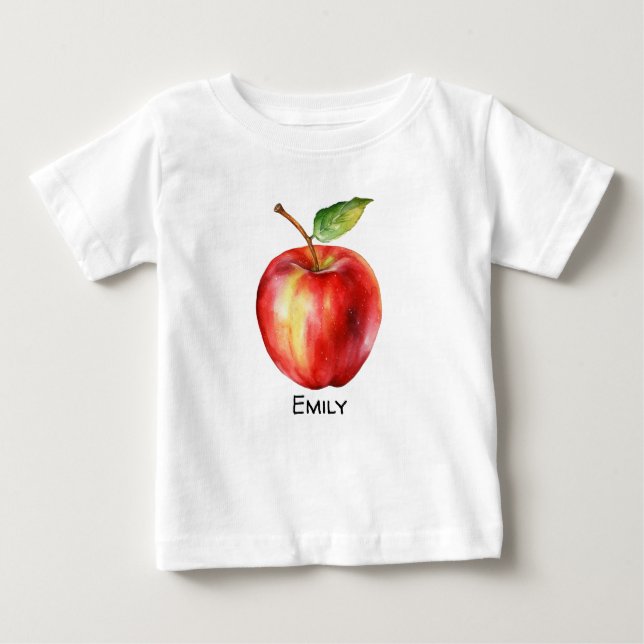 Camiseta De Bebé ser usted mismo apple print baby tshirt rojo impre (Anverso)