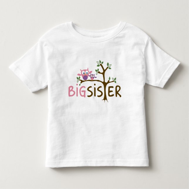Camiseta De Bebé Serie Big Sister Owl (Anverso)
