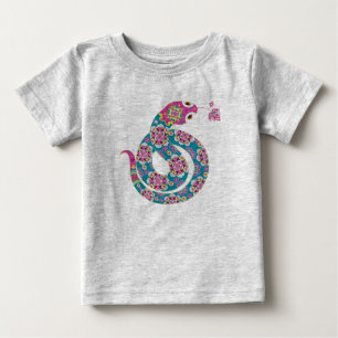 Camiseta De Bebé Serie colorida de la serpiente china del zodiaco