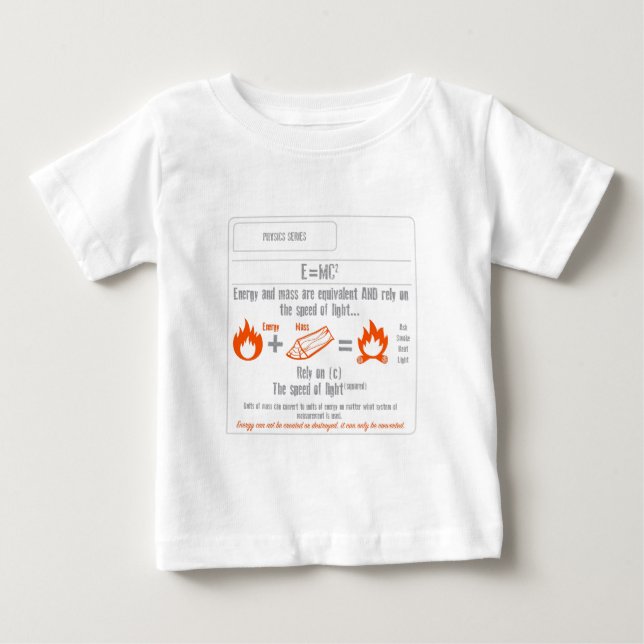 Camiseta De Bebé Serie de la física E = mc2 (Anverso)