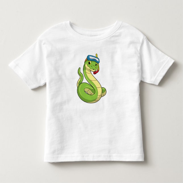 Camiseta De Bebé Serpiente como buzo con Snorkel (Anverso)