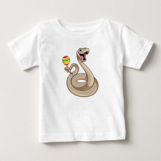 Camiseta De Bebé Serpiente como músico con Maracas (Anverso)