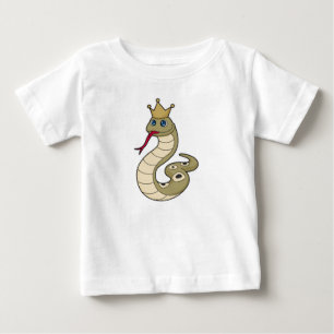 Camiseta De Bebé Serpiente como rey con corona